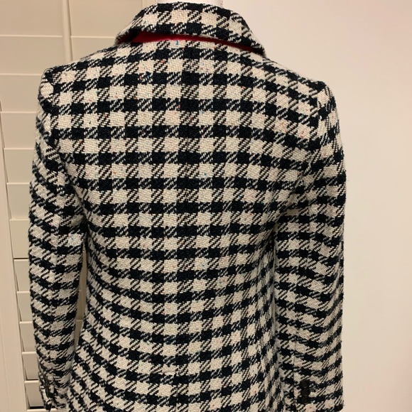 Talbots Petites Plaid White and Navy Jacket NWT 6P - Picture 5 of 8